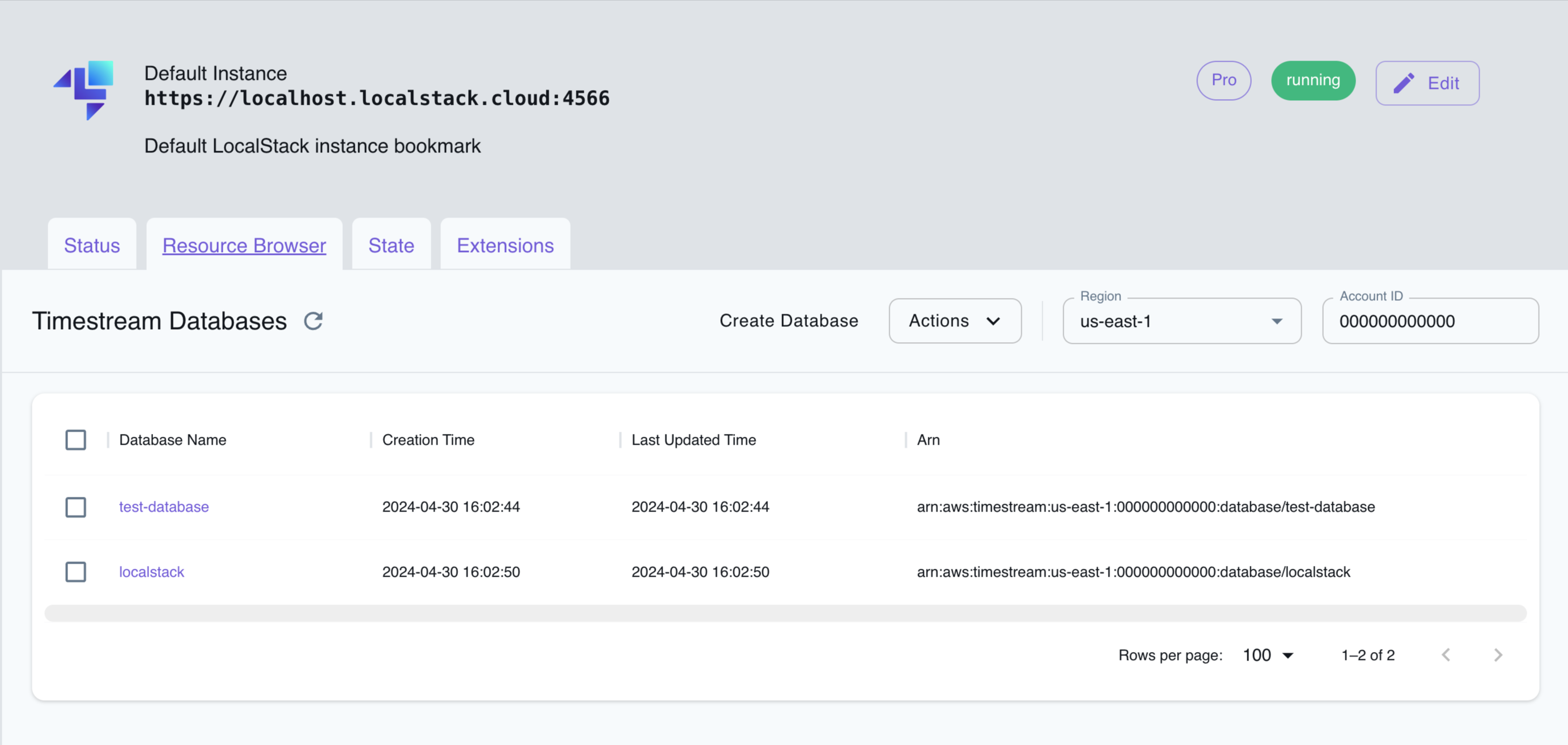 Timestream Resource Browser